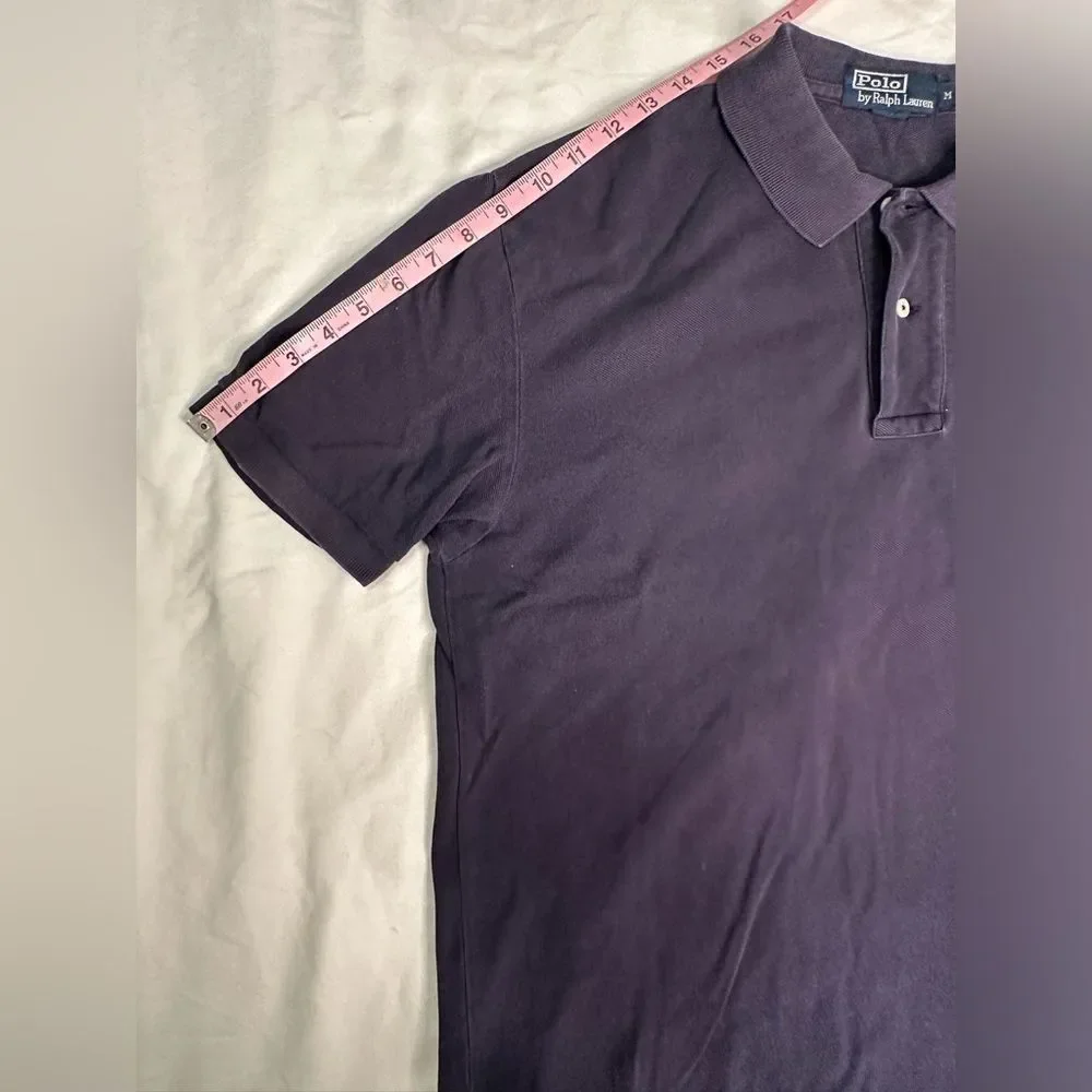 Polo Ralph Lauren Men’s Medium Navy Collared Shirt, Red Logo, Classic Fit - Picture 8 of 10